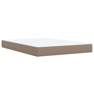 Κρεβάτι Boxspring με Στρώμα Καπουτσίνο 140x200εκ.από Συνθ.Δέρμα - Pakobazaar