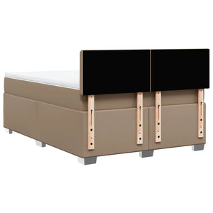Κρεβάτι Boxspring με Στρώμα Καπουτσίνο 140x200εκ.από Συνθ.Δέρμα - Pakobazaar