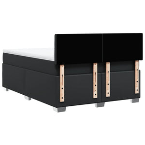Κρεβάτι Boxspring με Στρώμα Μαύρο 160x200εκ.από Συνθετικό Δέρμα - Pakobazaar