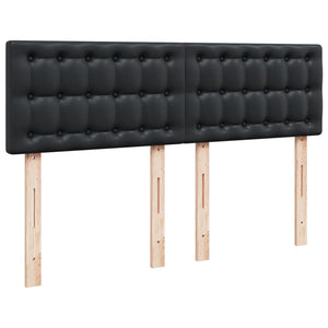 Κρεβάτι Boxspring με Στρώμα Μαύρο 160x200εκ.από Συνθετικό Δέρμα - Pakobazaar