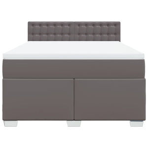 Κρεβάτι Boxspring με Στρώμα Γκρι 160x200εκ. από Συνθετικό Δέρμα - Pakobazaar