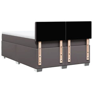 Κρεβάτι Boxspring με Στρώμα Γκρι 160x200εκ. από Συνθετικό Δέρμα - Pakobazaar