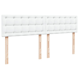 Κρεβάτι Boxspring με Στρώμα Λευκό 180x200 εκ. Συνθετικό Δέρμα - Pakobazaar