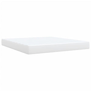 Κρεβάτι Boxspring με Στρώμα Λευκό 180x200 εκ. Συνθετικό Δέρμα - Pakobazaar
