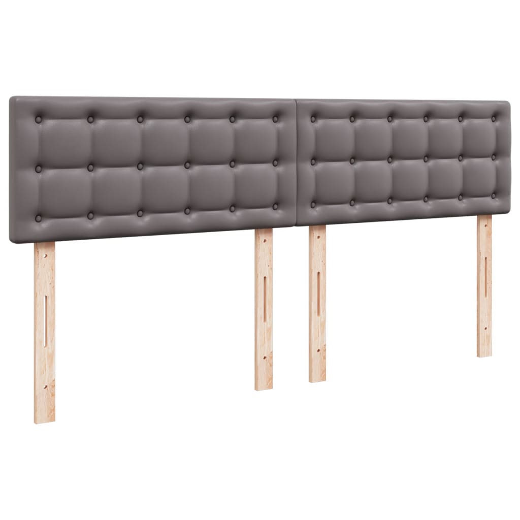 Κρεβάτι Boxspring με Στρώμα Γκρι 180x200 εκ. Συνθετικό Δέρμα
