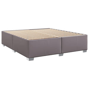 Κρεβάτι Boxspring με Στρώμα Γκρι 180x200 εκ. Συνθετικό Δέρμα