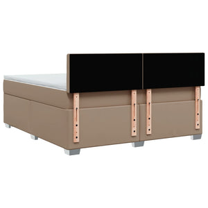 Κρεβάτι Boxspring με Στρώμα Καπουτσίνο 180x200 εκ. Συνθ. Δέρμα - Pakobazaar