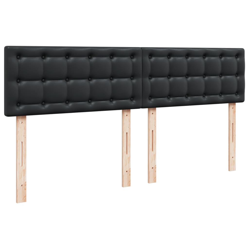 Κρεβάτι Boxspring με Στρώμα Μαύρο 200x200 εκ. Συνθετικό Δέρμα - Pakobazaar