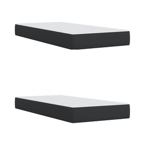 Κρεβάτι Boxspring με Στρώμα Μαύρο 200x200 εκ. Συνθετικό Δέρμα - Pakobazaar