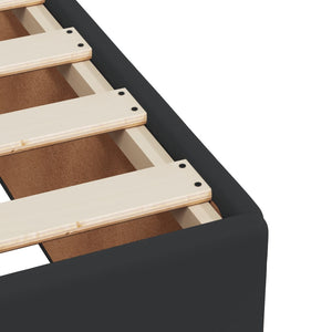 Κρεβάτι Boxspring με Στρώμα Μαύρο 200x200 εκ. Συνθετικό Δέρμα - Pakobazaar