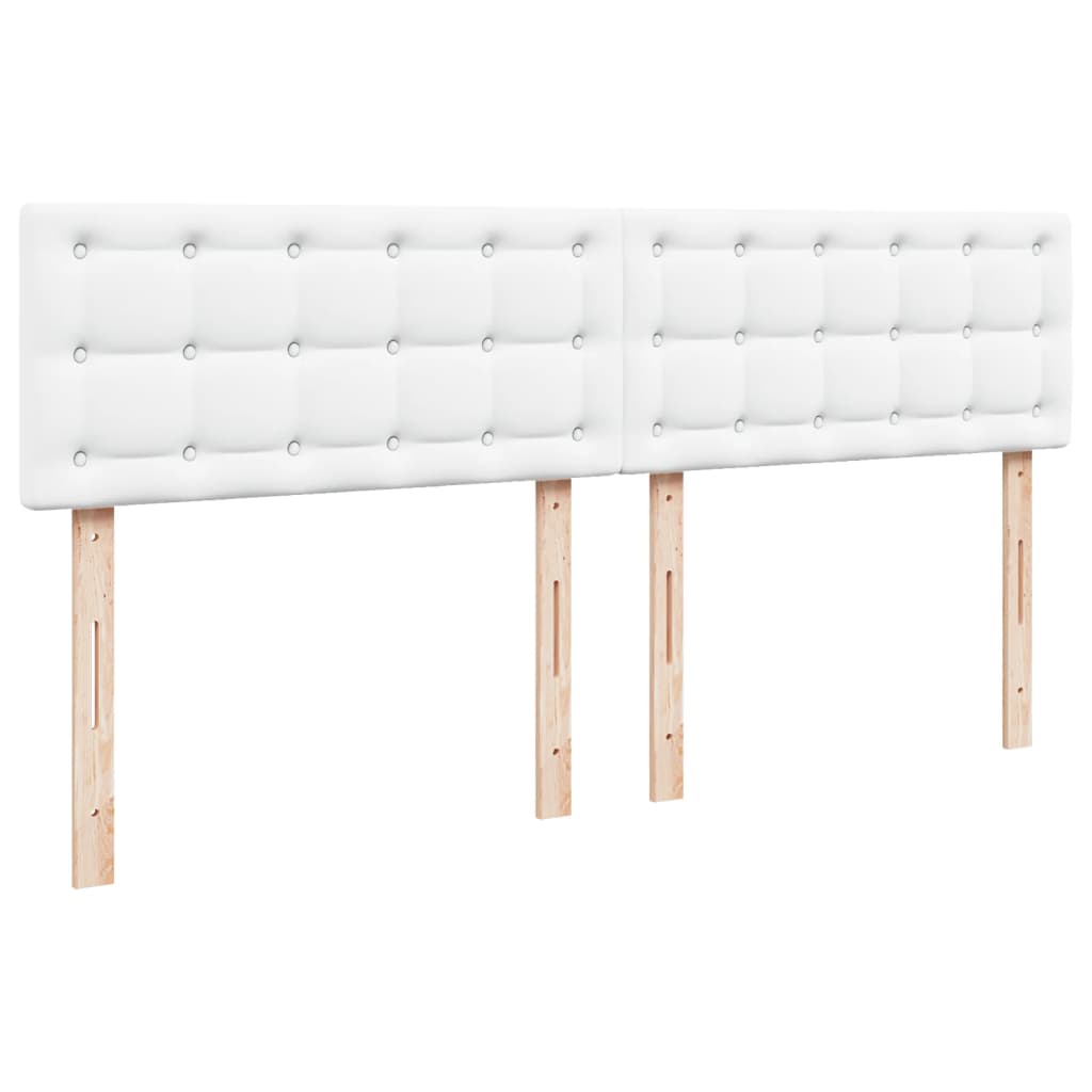Κρεβάτι Boxspring με Στρώμα Λευκό 200x200 εκ. Συνθετικό Δέρμα - Pakobazaar