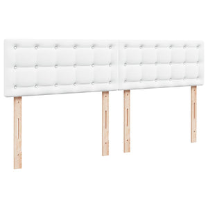 Κρεβάτι Boxspring με Στρώμα Λευκό 200x200 εκ. Συνθετικό Δέρμα - Pakobazaar