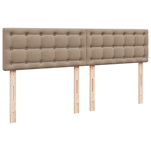 Κρεβάτι Boxspring με Στρώμα Καπουτσίνο 200x200εκ.από Συνθ.Δέρμα - Pakobazaar