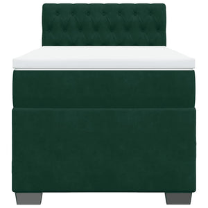 Κρεβάτι Boxspring με Στρώμα Σκούρο Πράσινο 80x200 εκ. Βελούδινο - Pakobazaar