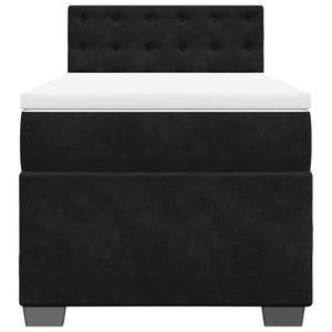 Κρεβάτι Boxspring με Στρώμα Μαύρο 80 x 200 εκ. Βελούδινο