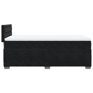 Κρεβάτι Boxspring με Στρώμα Μαύρο 80 x 200 εκ. Βελούδινο