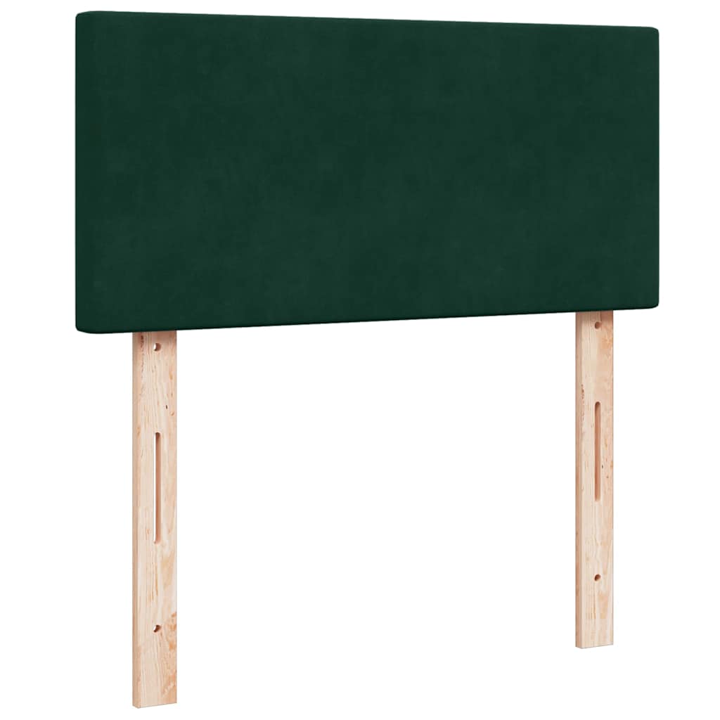 Κρεβάτι Boxspring με Στρώμα Σκούρο Πράσινο 90x190 εκ. Βελούδινο
