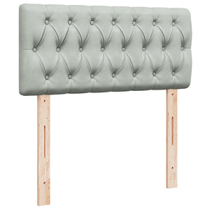 Κρεβάτι Boxspring με Στρώμα Ανοιχτό Γκρι 90x190 εκ. Βελούδινο - Pakobazaar