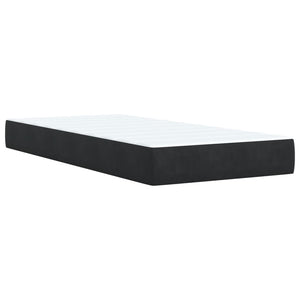 Κρεβάτι Boxspring με Στρώμα Μαύρο 90x190 εκ. Βελούδινο - Pakobazaar