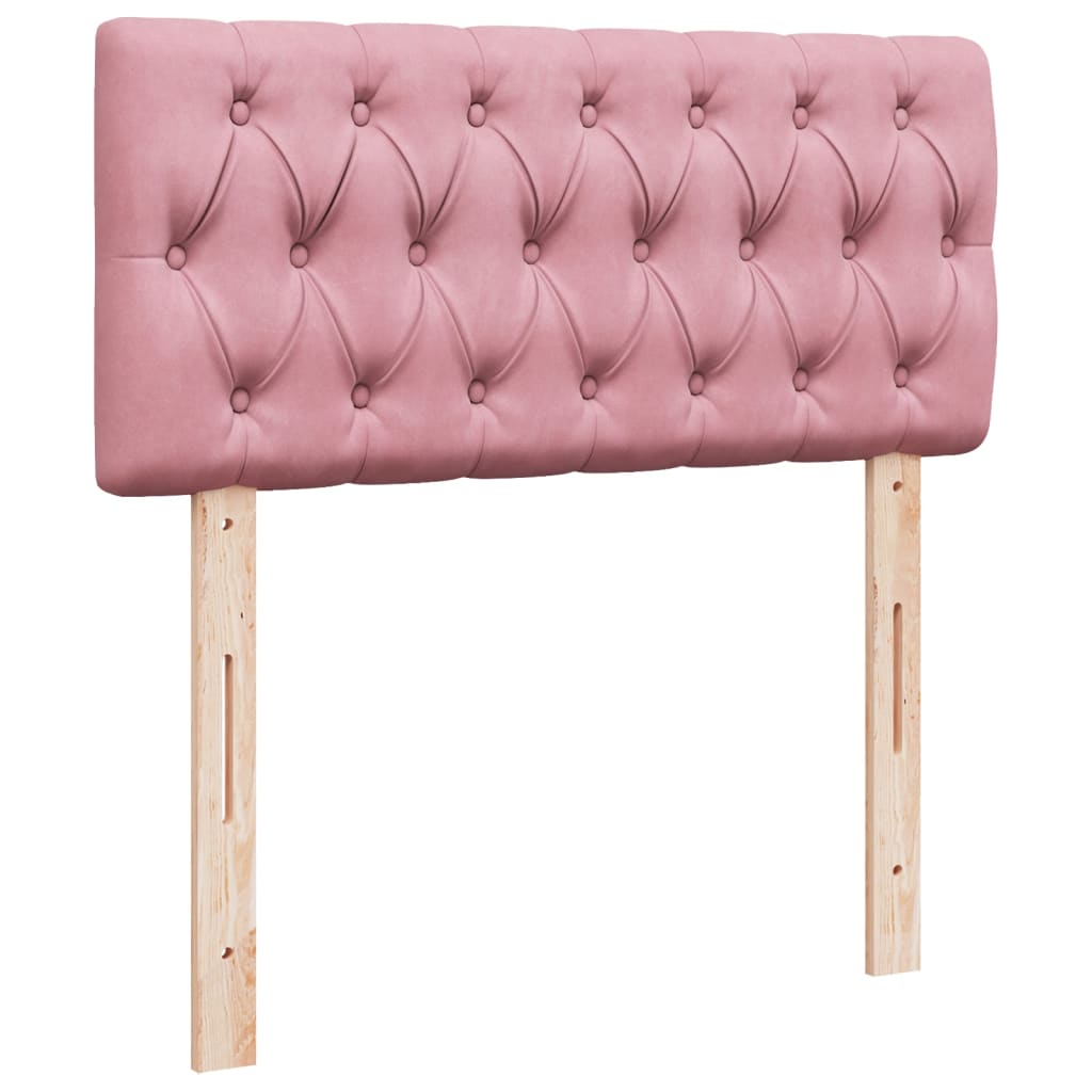 Κρεβάτι Boxspring με Στρώμα Ροζ 90x190 εκ. Βελούδινο