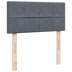 Κρεβάτι Boxspring με Στρώμα Σκούρο Γκρι 90x190 εκ. Βελούδινο