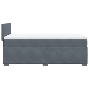 Κρεβάτι Boxspring με Στρώμα Σκούρο Γκρι 90x200 εκ. Βελούδινο - Pakobazaar