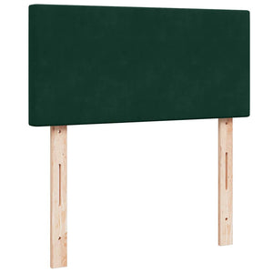 Κρεβάτι Boxspring με Στρώμα Σκούρο Πράσινο 90x200 εκ. Βελούδινο - Pakobazaar