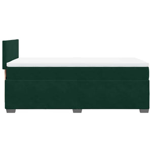 Κρεβάτι Boxspring με Στρώμα Σκούρο Πράσινο 90x200 εκ. Βελούδινο - Pakobazaar