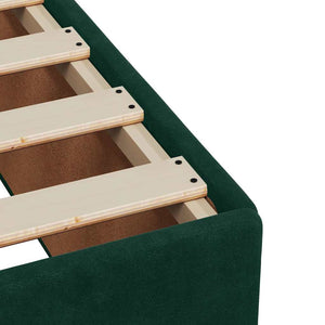 Κρεβάτι Boxspring με Στρώμα Σκούρο Πράσινο 90x200 εκ. Βελούδινο - Pakobazaar