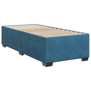 Κρεβάτι Boxspring με Στρώμα Σκούρο Μπλε 90x200 εκ. Βελούδινο
