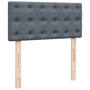 Κρεβάτι Boxspring με Στρώμα Σκούρο Γκρι 90x200 εκ. Βελούδινο - Pakobazaar