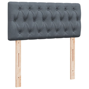 Κρεβάτι Boxspring με Στρώμα Σκούρο Γκρι 90x200 εκ. Βελούδινο - Pakobazaar