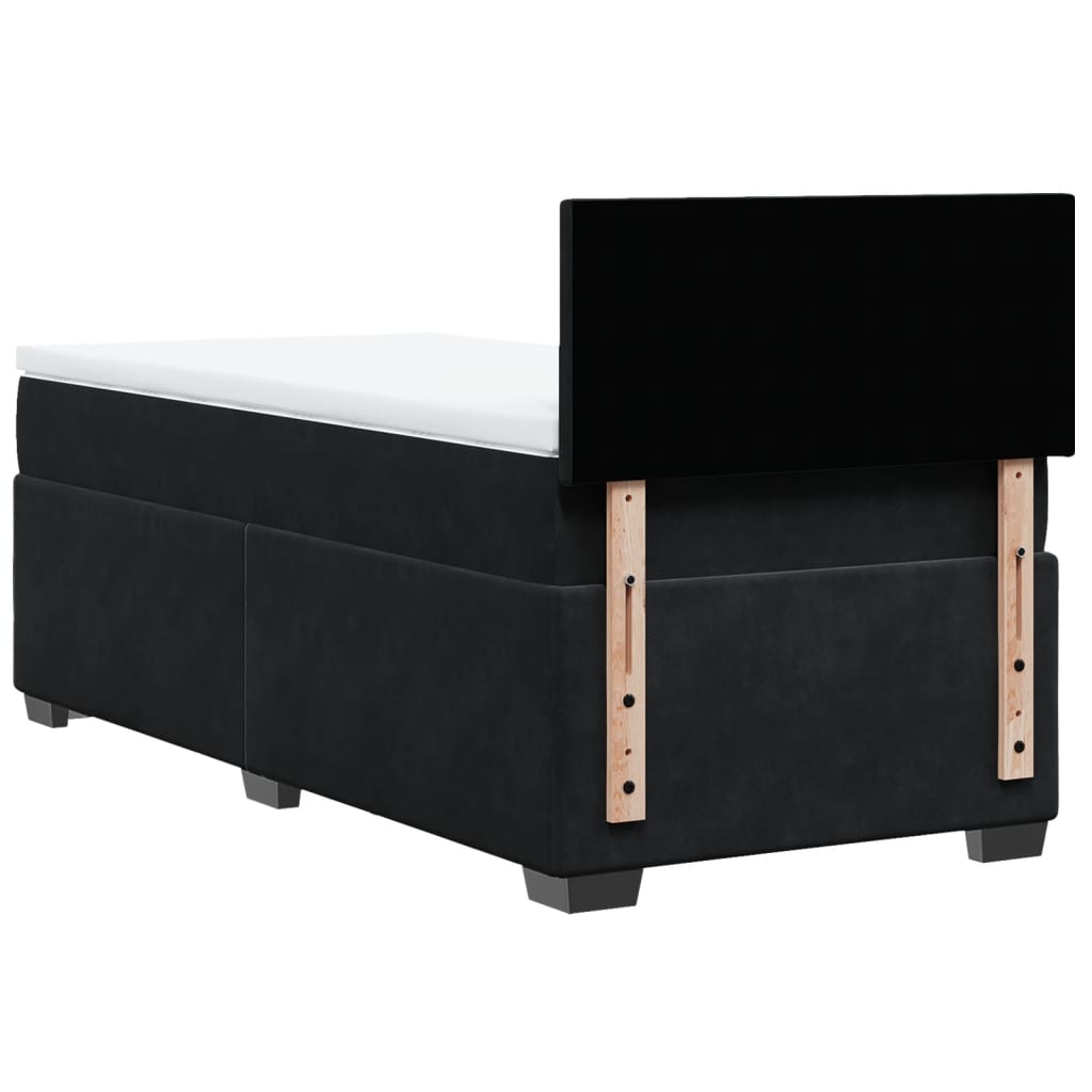Κρεβάτι Boxspring με Στρώμα Μαύρο 100x200 εκ. Βελούδινο