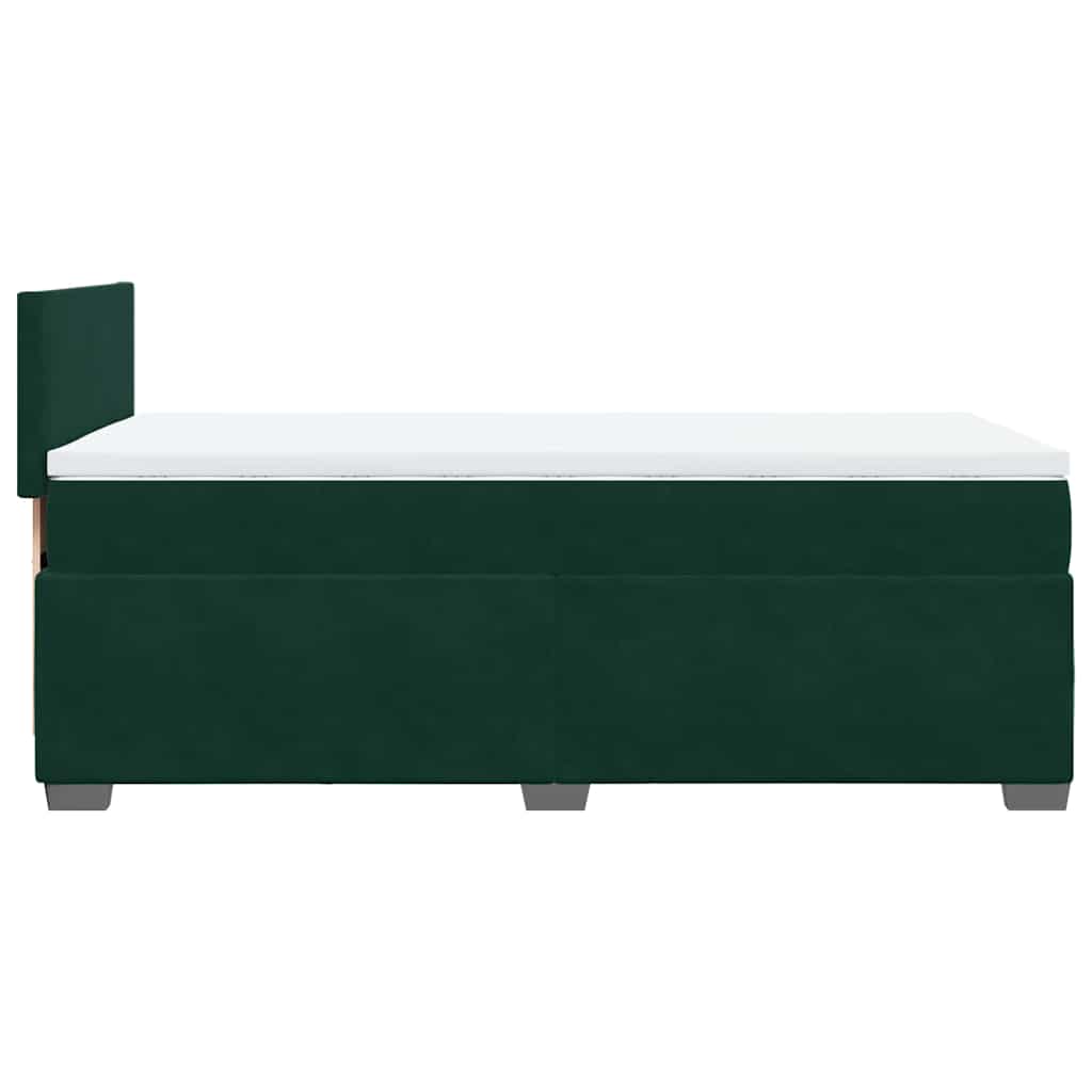 Κρεβάτι Boxspring με Στρώμα Σκούρο Πράσινο 100x200εκ. Βελούδινο