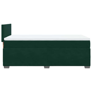 Κρεβάτι Boxspring με Στρώμα Σκούρο Πράσινο 100x200εκ. Βελούδινο