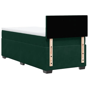 Κρεβάτι Boxspring με Στρώμα Σκούρο Πράσινο 100x200εκ. Βελούδινο