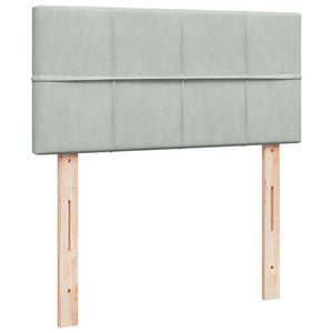 Κρεβάτι Boxspring με Στρώμα Ανοιχτό Γκρι 100x200 εκ. Βελούδινο - Pakobazaar