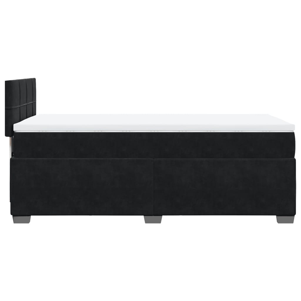 Κρεβάτι Boxspring με Στρώμα Μαύρο 100x200 εκ. Βελούδινο
