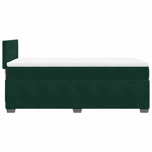 Κρεβάτι Boxspring με Στρώμα Σκούρο Πράσινο 100x200εκ. Βελούδινο