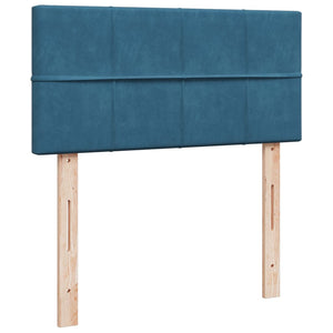 Κρεβάτι Boxspring με Στρώμα Σκούρο Μπλε 100x200 εκ. Βελούδινο