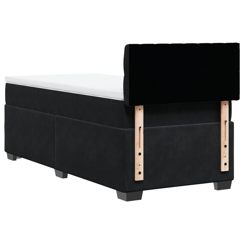Κρεβάτι Boxspring με Στρώμα Μαύρο 100x200 εκ. Βελούδινο