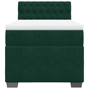 Κρεβάτι Boxspring με Στρώμα Σκούρο Πράσινο 100x200εκ. Βελούδινο - Pakobazaar