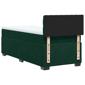 Κρεβάτι Boxspring με Στρώμα Σκούρο Πράσινο 100x200εκ. Βελούδινο - Pakobazaar