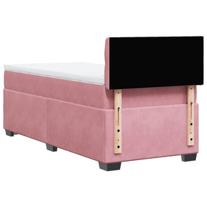 Κρεβάτι Boxspring με Στρώμα Ροζ 100x200 εκ. Βελούδινο - Pakobazaar