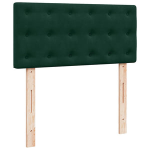 Κρεβάτι Boxspring με Στρώμα Σκούρο Πράσινο 100x200εκ. Βελούδινο