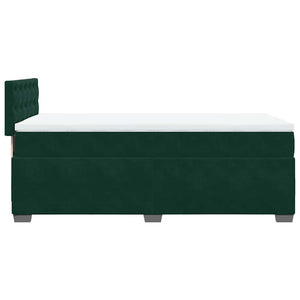 Κρεβάτι Boxspring με Στρώμα Σκούρο Πράσινο 100x200εκ. Βελούδινο