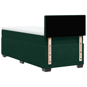 Κρεβάτι Boxspring με Στρώμα Σκούρο Πράσινο 100x200εκ. Βελούδινο