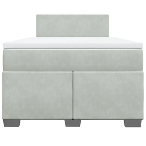 Κρεβάτι Boxspring με Στρώμα Ανοιχτό Γκρι 120x190 εκ. Βελούδινο