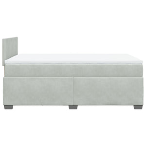 Κρεβάτι Boxspring με Στρώμα Ανοιχτό Γκρι 120x190 εκ. Βελούδινο
