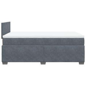 Κρεβάτι Boxspring με Στρώμα Σκούρο Γκρι 120x190 εκ. Βελούδινο